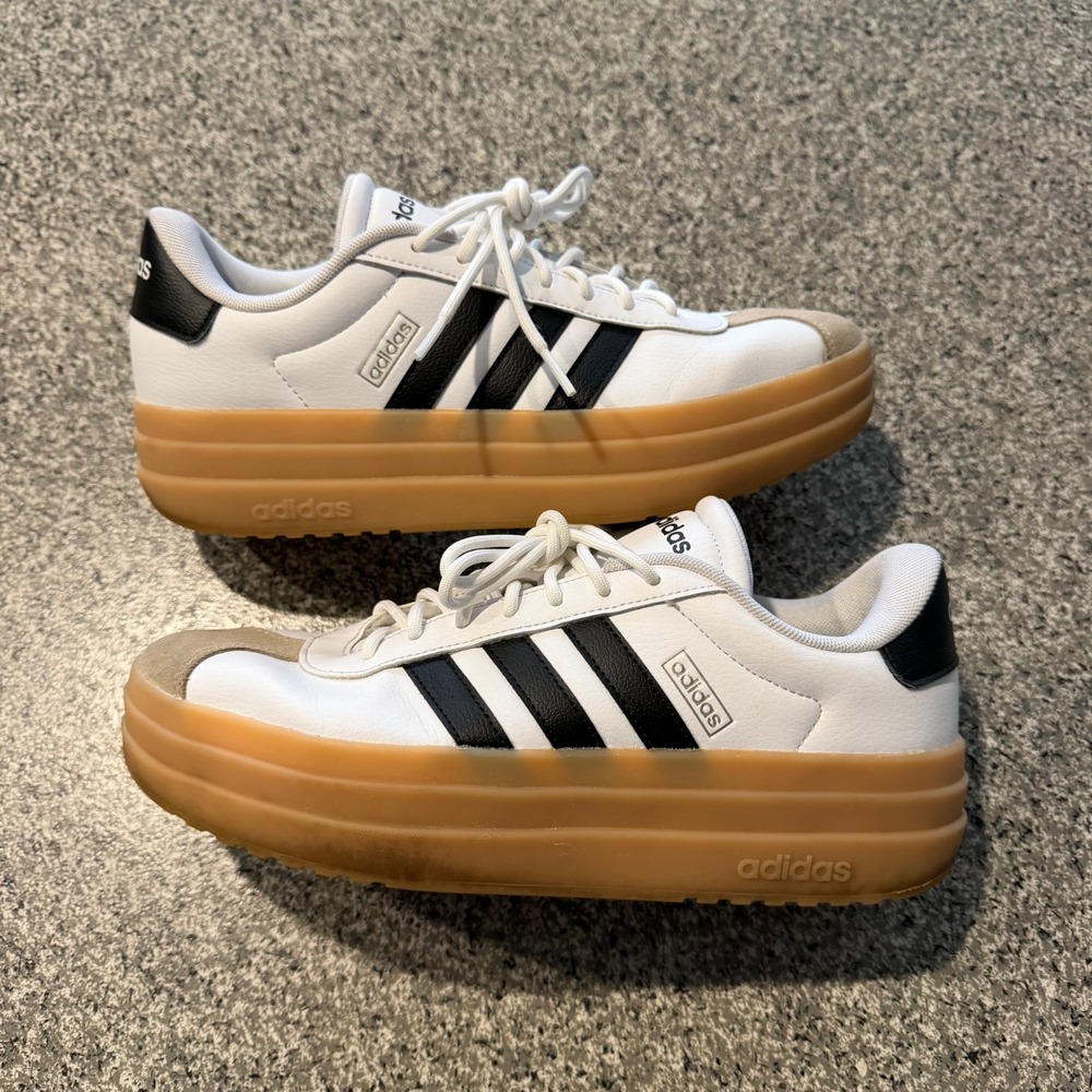 Adidas VL Court Bold White Black Gum Platform Sneakers IH3083 Womens 9.5